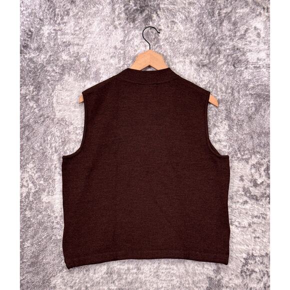 St John Top Large Womens Santana Knit Brown Sweater Tank Mock Crew - Picture 3 of 7